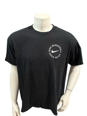 Nike Men’s Athletic T-Shirt Blue Black Basketball Logo Short Sleeve XL